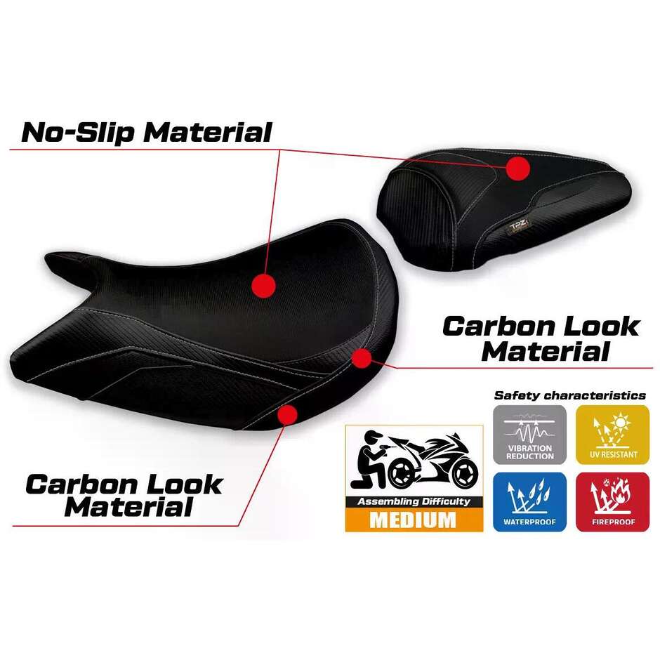 TPZ Italia Seat Cover Specific for Suzuki GSX S 1000 2021-2025 Lindi Model