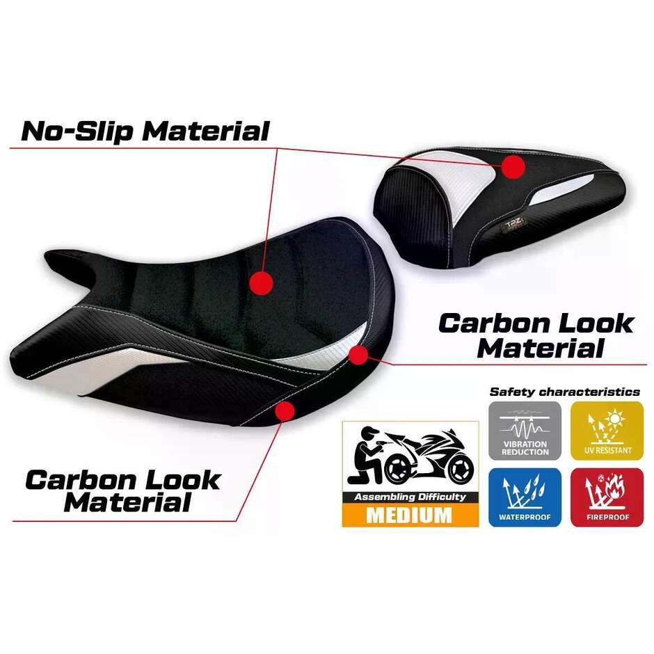 TPZ Italia Seat Cover Specific for Suzuki GSX S 1000 2021-2025 Lindi Ultragrip Model