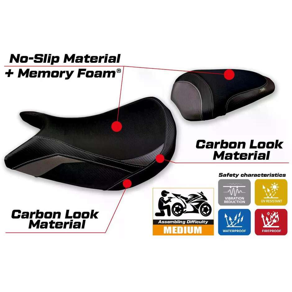 TPZ Italia Seat Cover Specific for Suzuki GSX S 1000 2021-2025 Model Lindi Comfort System