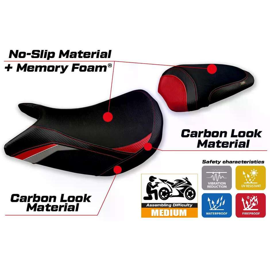 TPZ Italia Seat Cover Specific for Suzuki GSX S 1000 2021-2025 Model Lindi Special Color Comfort System