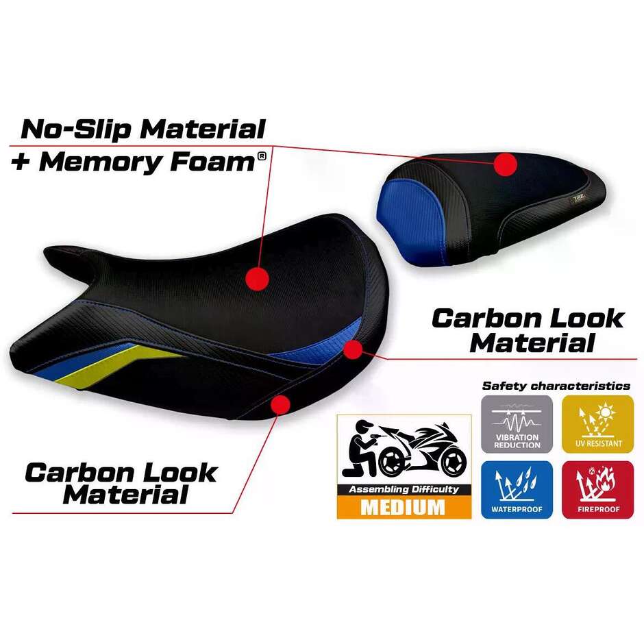 TPZ Italia Seat Cover Specific for Suzuki GSX S 1000 2021-2025 Model Lindi Special Color Comfort System