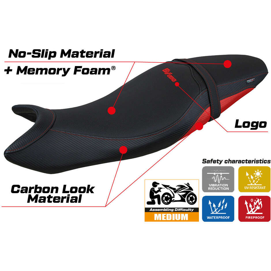TPZ Italia Seat Cover Specific for Suzuki SV 650 2016-2025 Model Shibuya Comfort System