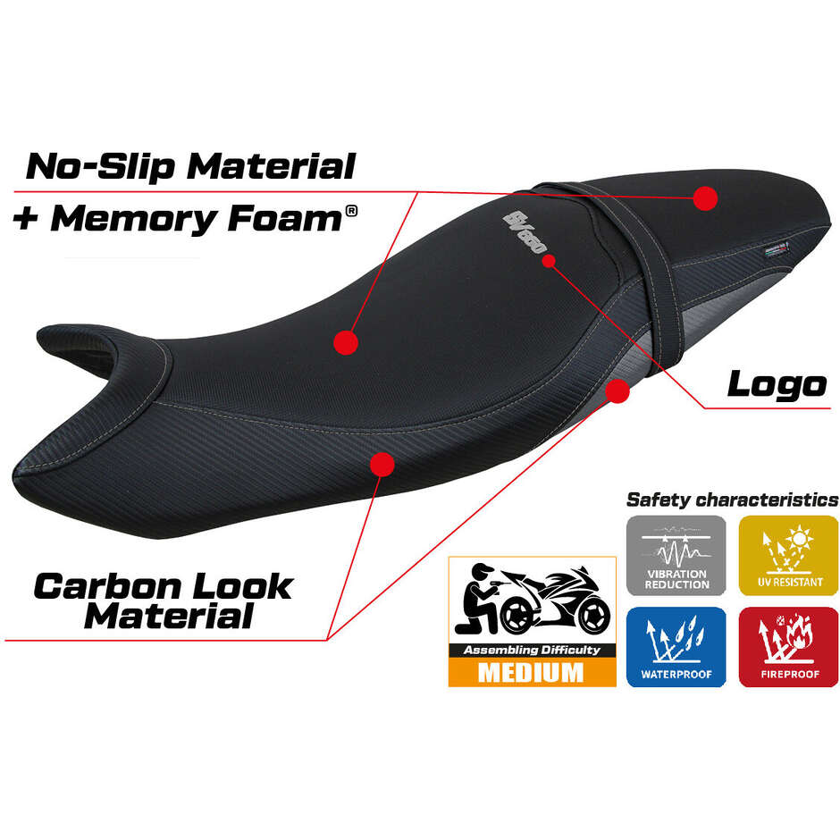 TPZ Italia Seat Cover Specific for Suzuki SV 650 2016-2025 Model Shibuya Comfort System