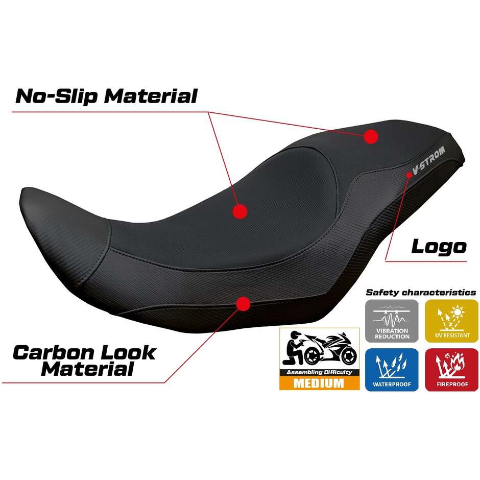 TPZ Italia Seat Cover Specific for Suzuki V-Strom 800 DE - SE 2023 - 2025 Menik Model