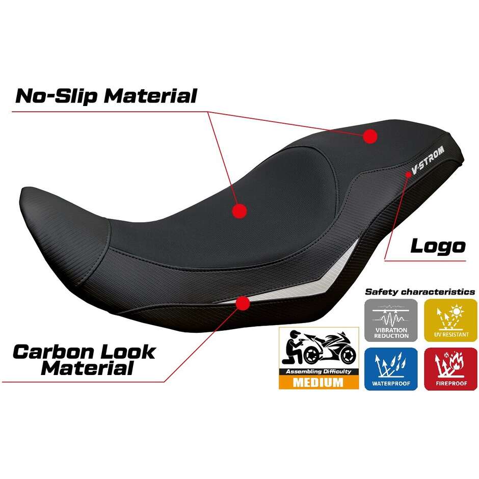 TPZ Italia Seat Cover Specific for Suzuki V-Strom 800 DE - SE 2023 - 2025 Menik Model