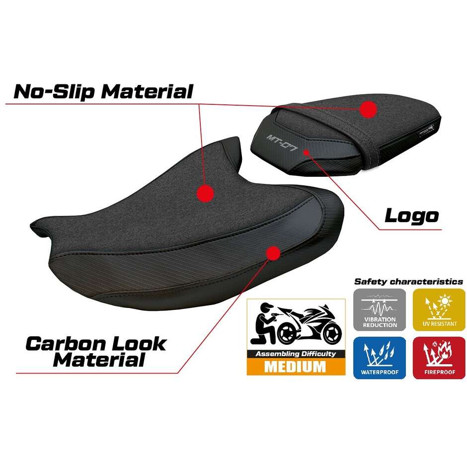 TPZ Italia Seat Cover Specific for the 2025 Yamaha MT-07 Fukaya Ultragrip Model