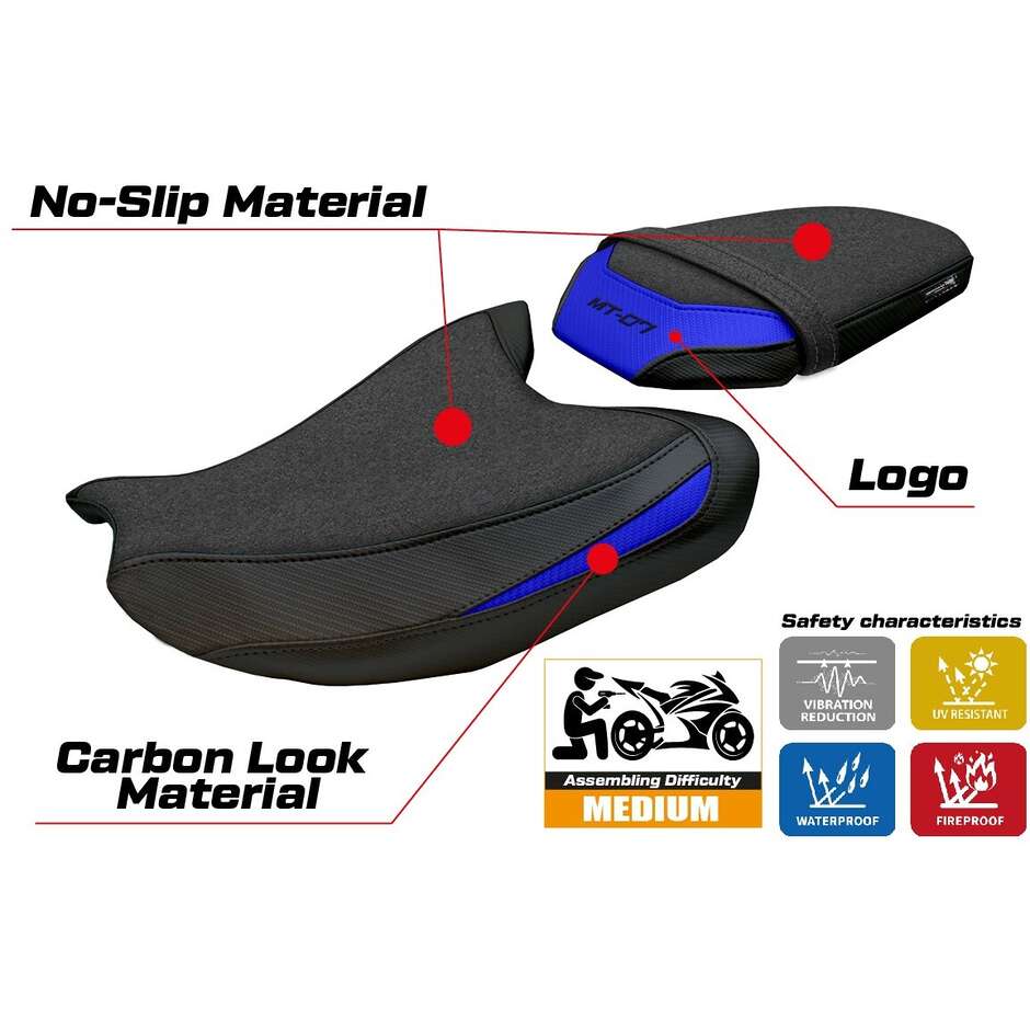 TPZ Italia Seat Cover Specific for the 2025 Yamaha MT-07 Fukaya Ultragrip Model