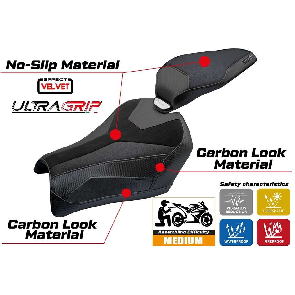 TPZ Italia Seat Cover Specific for the Kawasaki Z 900 2025 Model Uchiko Velvet Ultragrip