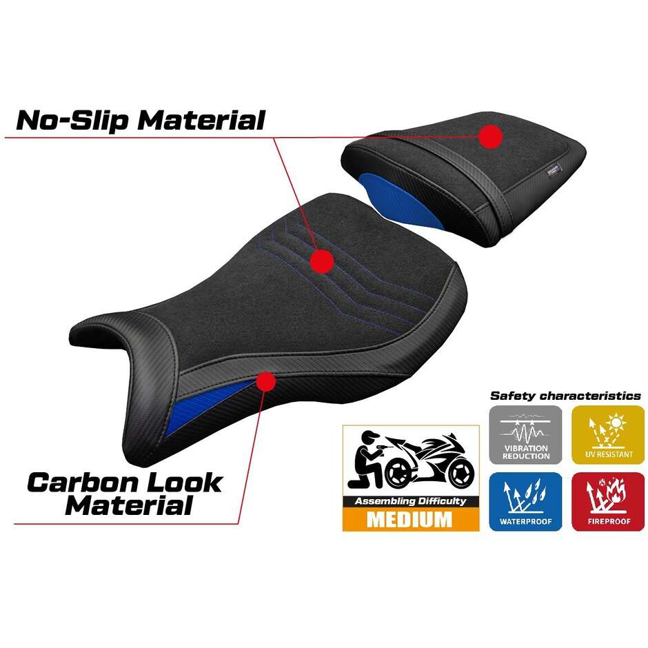 TPZ Italia Seat Cover Specific for Triumph Daytona 675R 2006-2012 Model Ripley Ultragrip