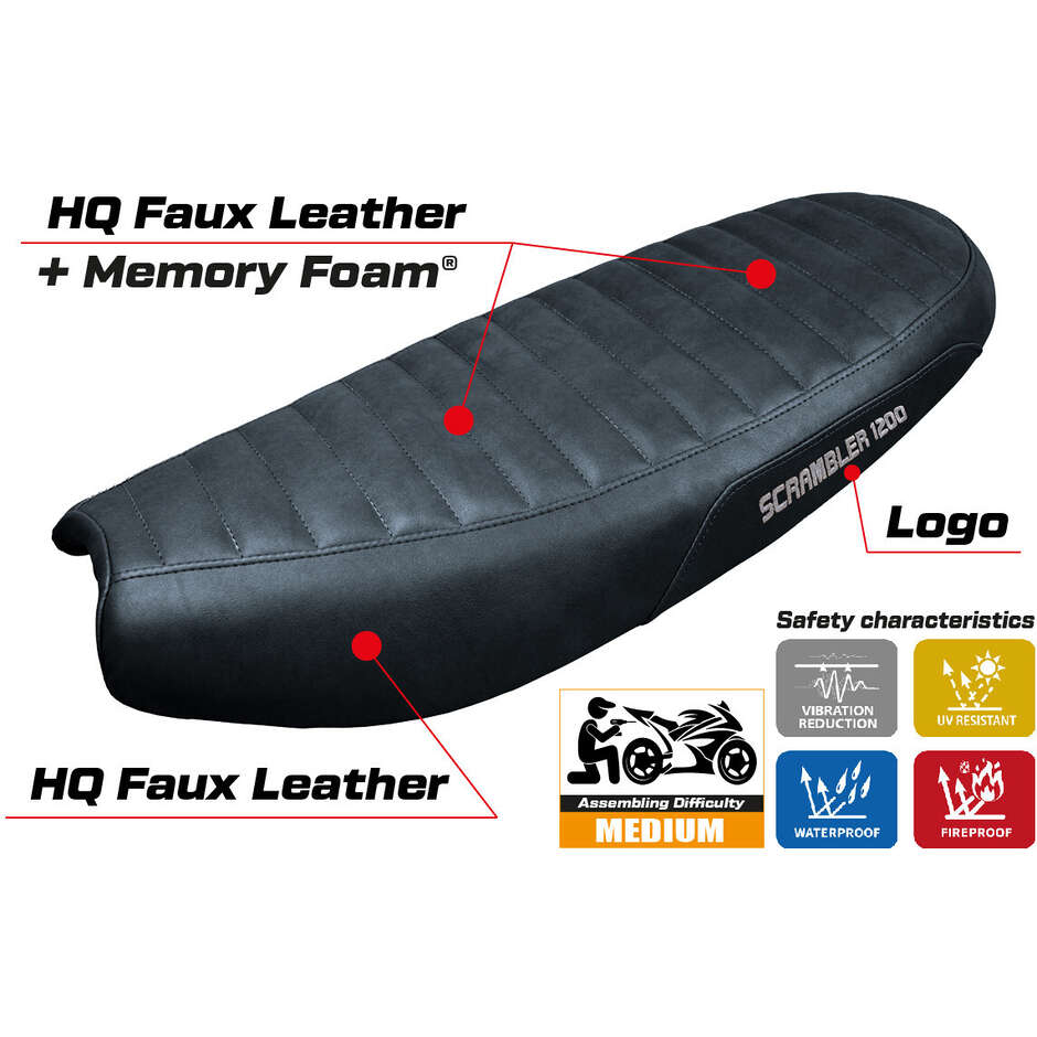 TPZ Italia Seat Cover Specific for Triumph Scrambler 1200 2019-2025 Model Hull Comfort System