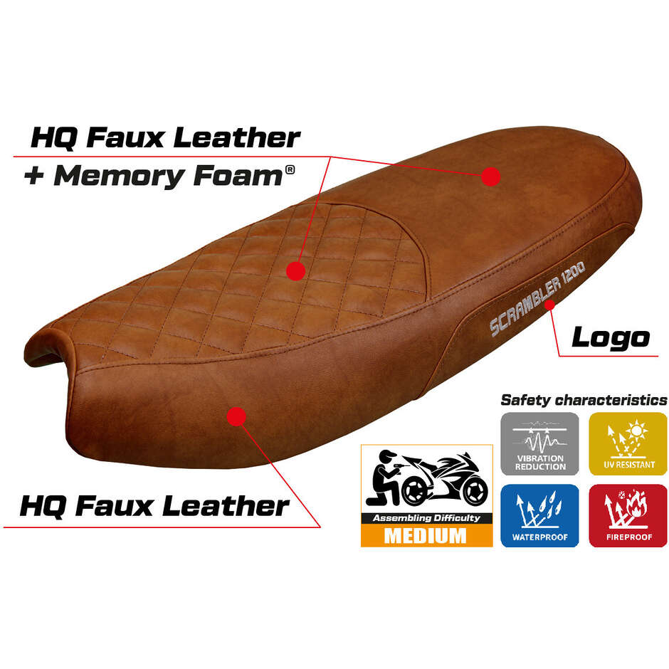 TPZ Italia Seat Cover Specific for Triumph Scrambler 1200 2019-2025 Watford Comfort System Model
