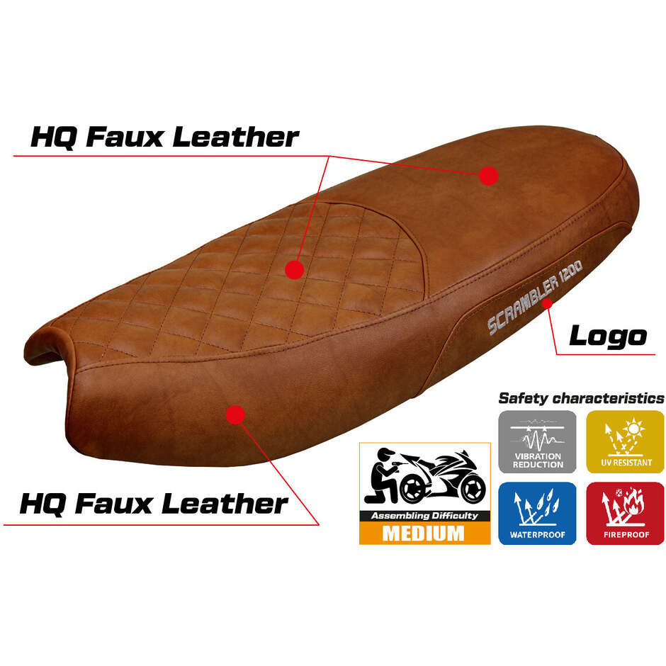 TPZ Italia Seat Cover Specific for Triumph Scrambler 1200 2019-2025 Watford Model
