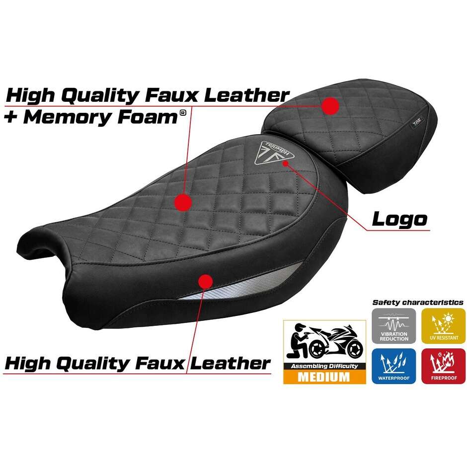 TPZ Italia Seat Cover Specific for Triumph Scrambler 400 X / 400 XC 2024-2025 Model Xinyi Comfort System