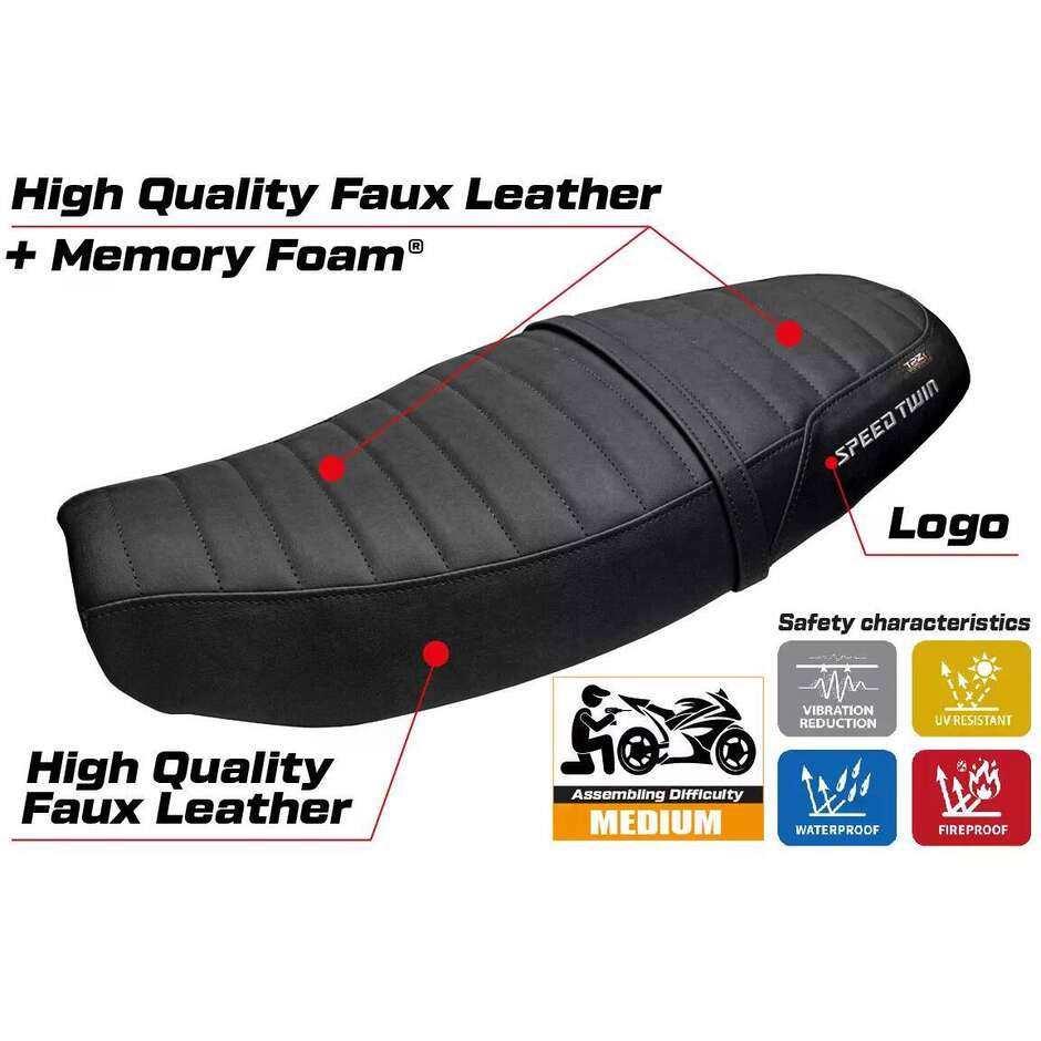 TPZ Italia Seat Cover Specific for Triumph Speed Twin 1200 2019-2026 Model Bomlo Comfort System