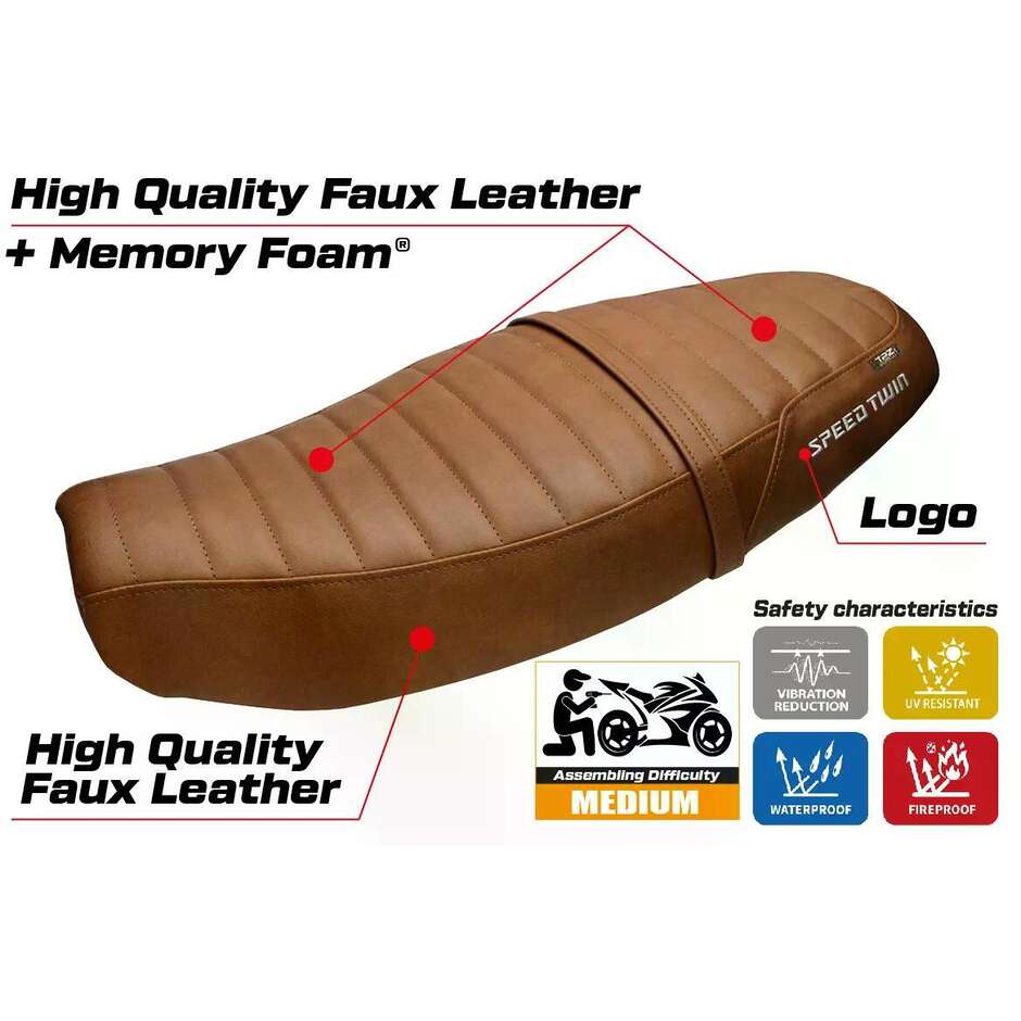 TPZ Italia Seat Cover Specific for Triumph Speed Twin 1200 2019-2026 Model Bomlo Comfort System
