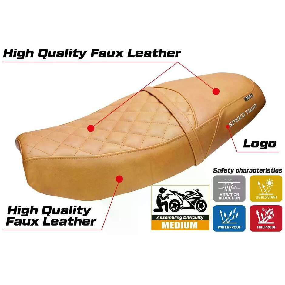 TPZ Italia Seat Cover Specific for Triumph Speed Twin 1200 2019-2026 Tamra Model