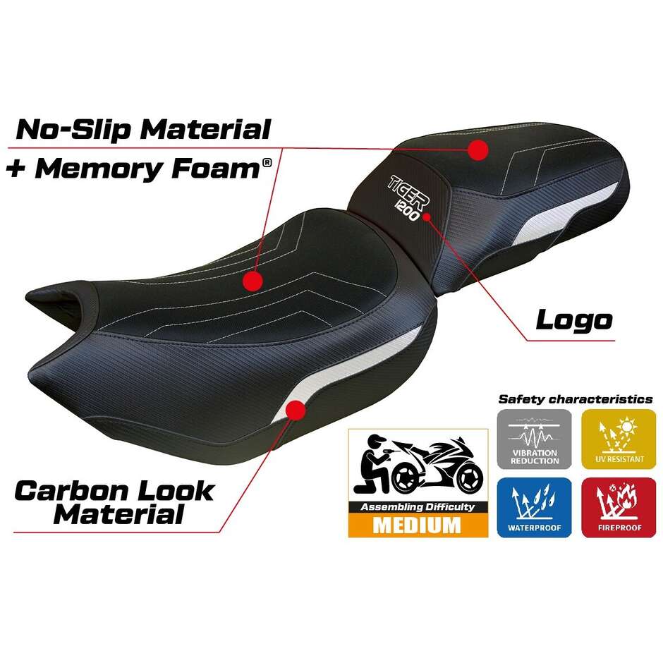 TPZ Italia Seat Cover Specific for Triumph Tiger 1200 2022-2025 Model Heating Comfort System