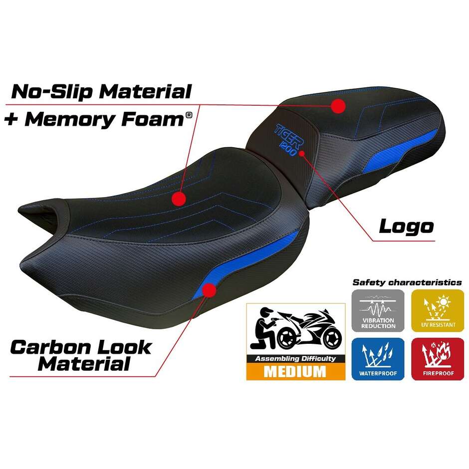 TPZ Italia Seat Cover Specific for Triumph Tiger 1200 2022-2025 Model Heating Comfort System