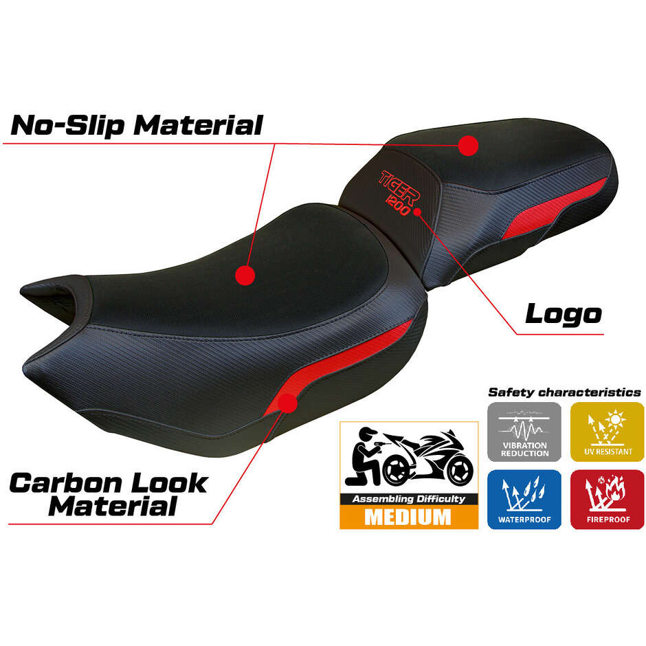 TPZ Italia Seat Cover Specific for Triumph Tiger 1200 2022-2025 Wales Model