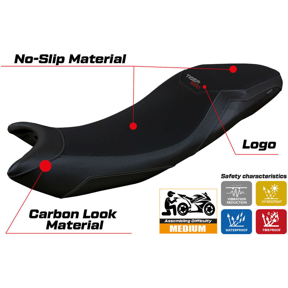 TPZ Italia Seat Cover Specific for Triumph Tiger 660 2021-2025 Derry Model