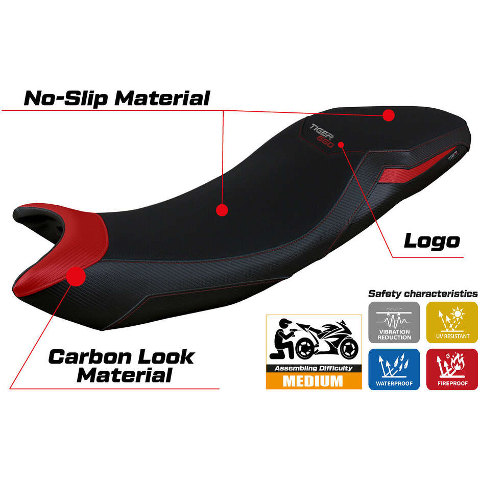TPZ Italia Seat Cover Specific for Triumph Tiger 660 2021-2025 Derry Model