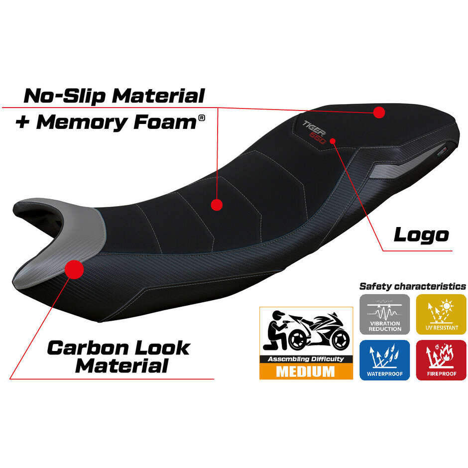 TPZ Italia Seat Cover Specific for Triumph Tiger 660 2021-2025 Model Derry Comfort System