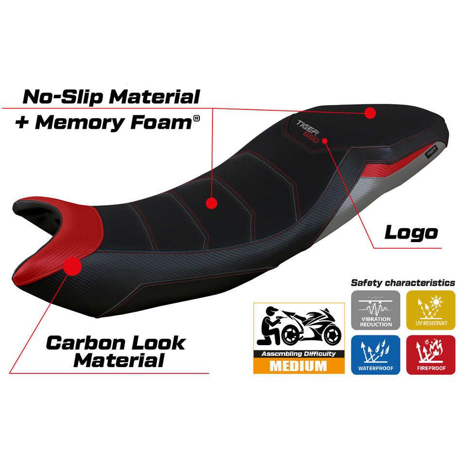 TPZ Italia Seat Cover Specific for Triumph Tiger 660 2021-2025 Model Derry Comfort System