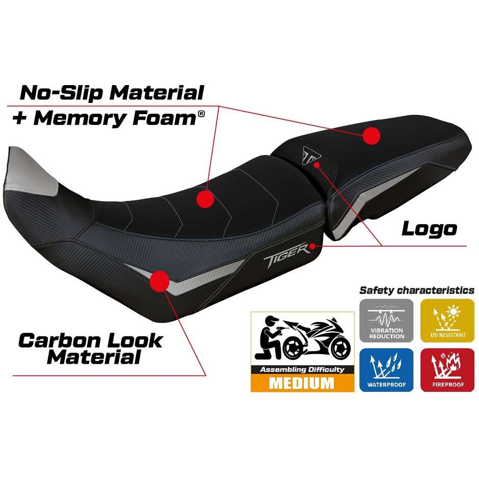 TPZ Italia Seat Cover Specific for Triumph Tiger 900 2020 - 2023 Model Heating Comfort System