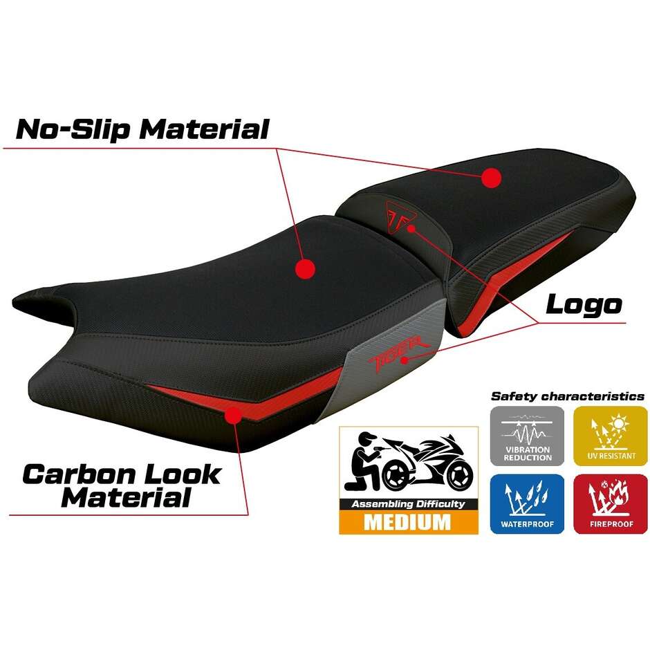 TPZ Italia Seat Cover Specific for Triumph Tiger 900 2024-2025 Model Hatten