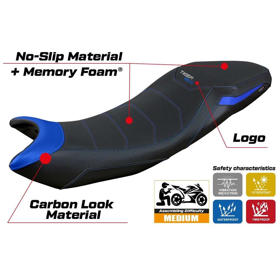 TPZ Italia Seat Cover Specific for Triumph Tiger Sport 800 2025 Model Titty Comfort System