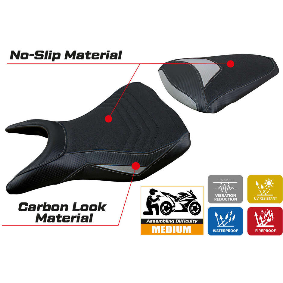TPZ Italia Seat Cover Specific for Yamaha MT-03 2020 - 2024 Model Meolo Ultragrip