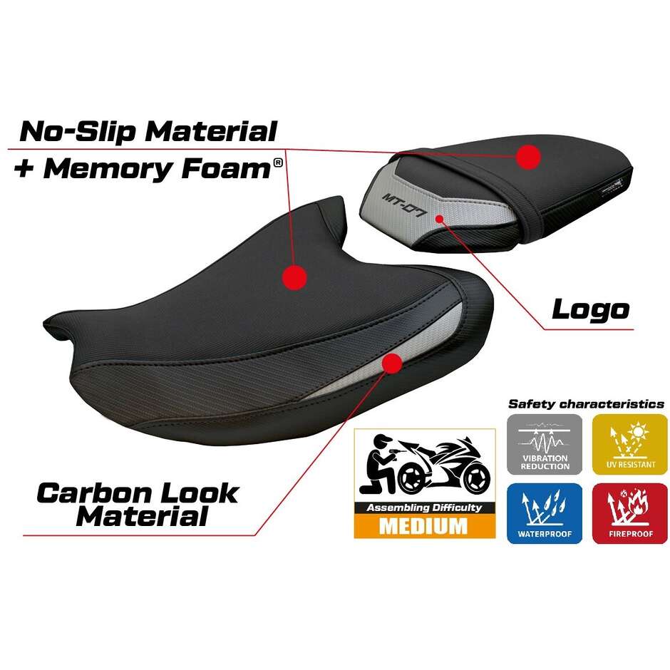 TPZ Italia Seat Cover Specific for Yamaha MT-07 2025 Model Fukaya Comfort System