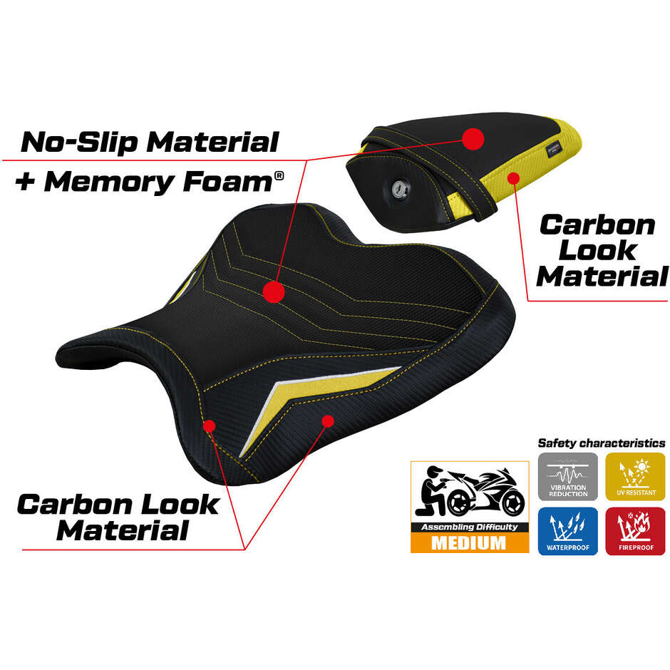 TPZ Italia Seat Cover Specific for Yamaha R1 2015-2025 Model Kagran Special Color Comfort System