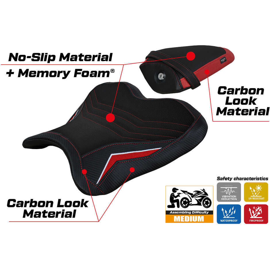 TPZ Italia Seat Cover Specific for Yamaha R1 2015-2025 Model Kagran Special Color Comfort System