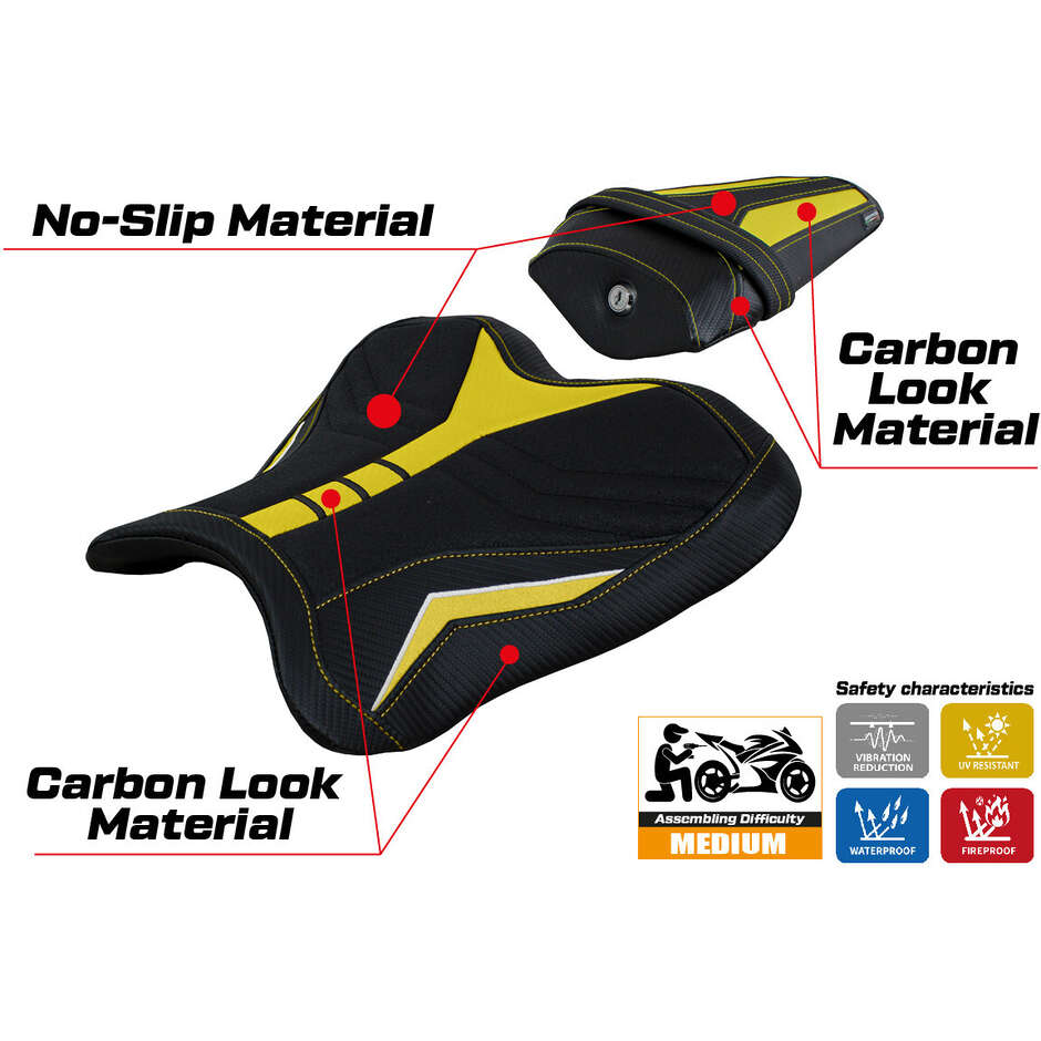 TPZ Italia Seat Cover Specific for Yamaha R1 2015-2025 Model Kagran Special Color Ultragrip