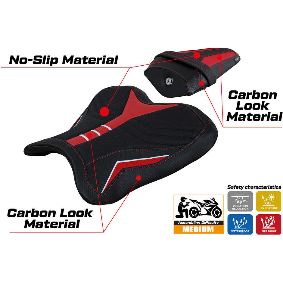 TPZ Italia Seat Cover Specific for Yamaha R1 2015-2025 Model Kagran Special Color Ultragrip