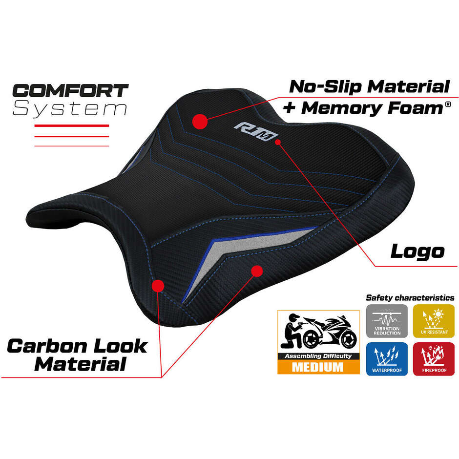 TPZ Italia Seat Cover Specific for Yamaha R1M 2015-2025 Model Hernals Comfort System