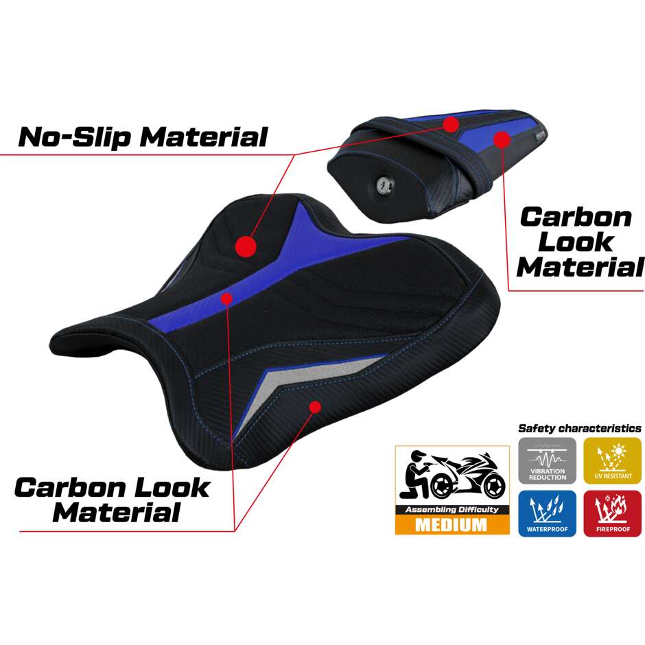 TPZ Italia Seat Cover Specific for Yamaha R1M 2015-2025 Model Melnik Ultragrip