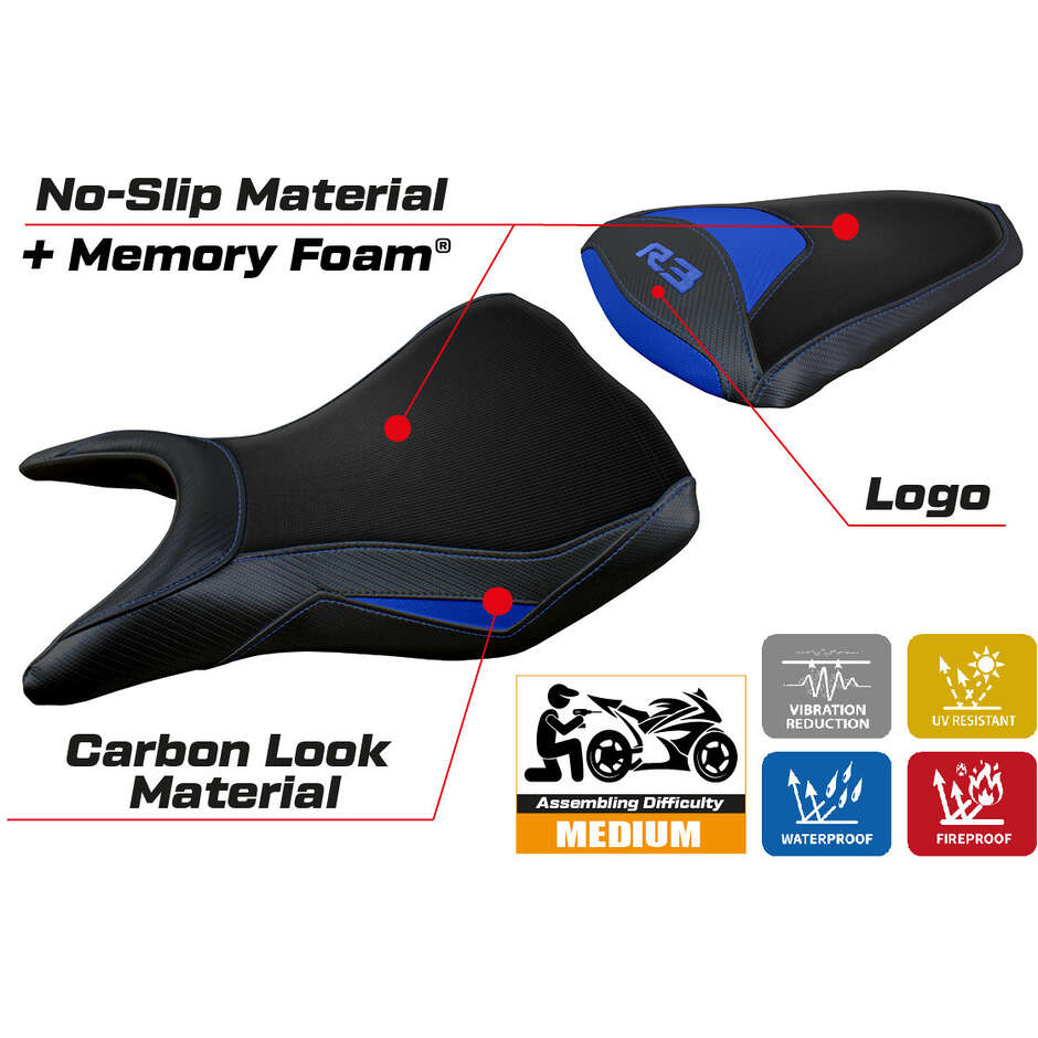 TPZ Italia Seat Cover Specific for Yamaha R3 2015 - 2024 Model Jesolo Comfort System