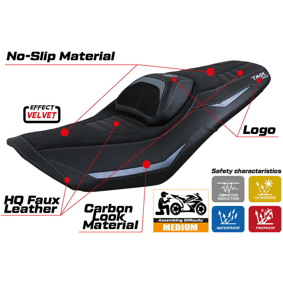 TPZ Italia Seat Cover Specific for Yamaha T-Max 560 2022-2025 Kiko Model