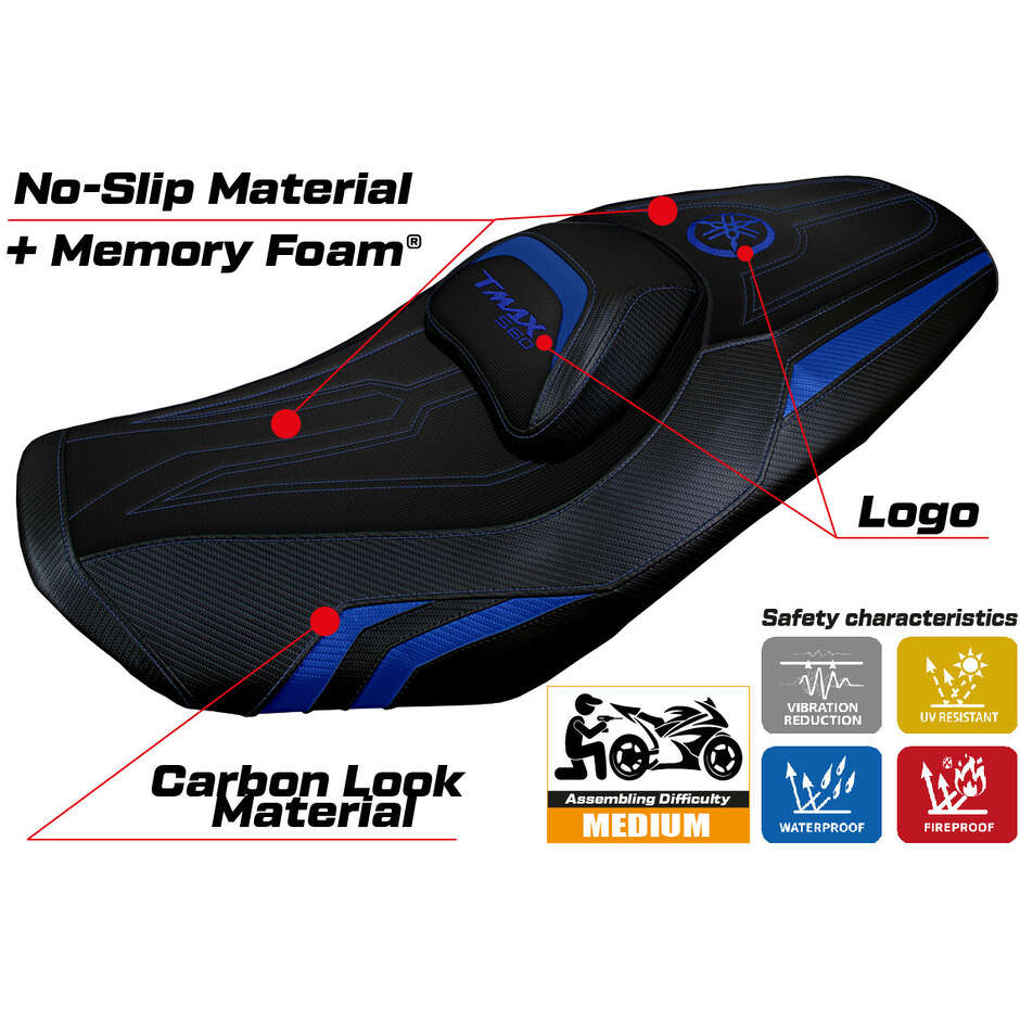 TPZ Italia Seat Cover Specific for Yamaha T-Max 560 2022-2025 Model Kira Comfort System