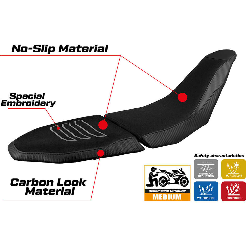 TPZ Italia Seat Cover Specific for Yamaha Tenere 700 Raid 2022-2025 Model Sendai Ultragrip