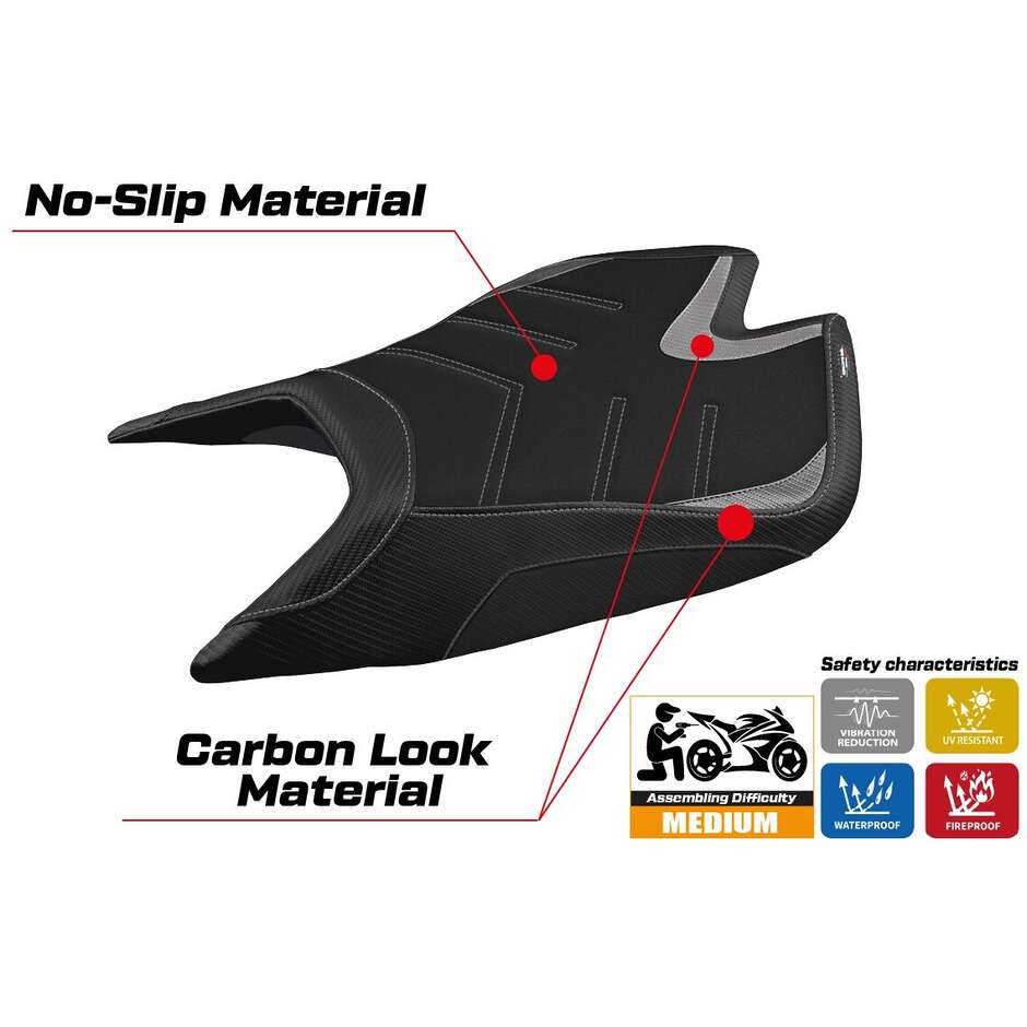 TPZ Italia Sitzbezug speziell für Aprilia RSV4 2021-2025 Leon Modell Ultragrip