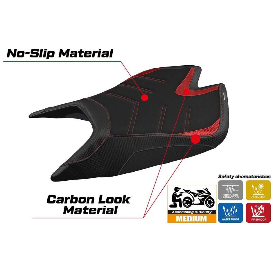 TPZ Italia Sitzbezug speziell für Aprilia RSV4 2021-2025 Leon Modell Ultragrip
