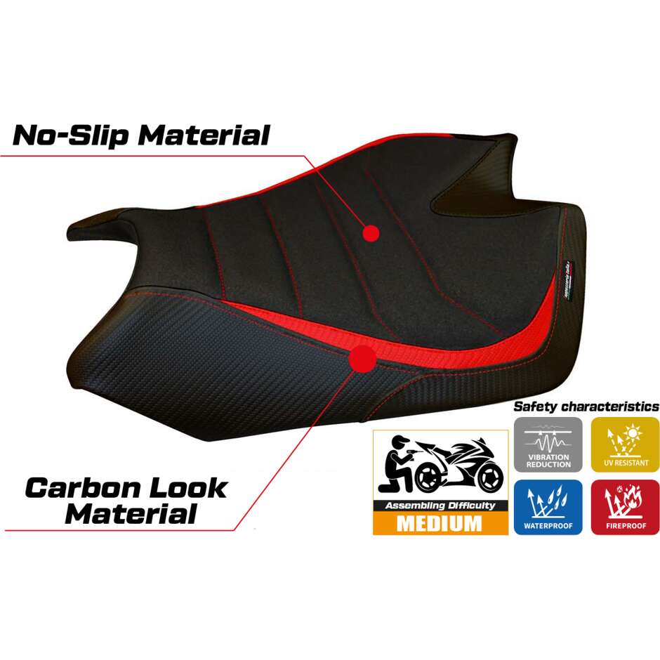TPZ Italia Sitzbezug speziell für Aprilia RSV4 (Modelljahre 2009–2020) Barrie Ultragrip