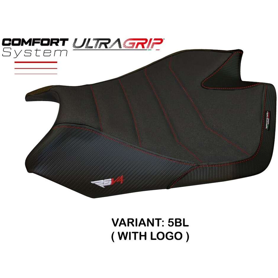 TPZ Italia Sitzbezug speziell für Aprilia RSV4 (Modelljahre 2009–2020) mit Barrie Ultragrip Komfortsystem