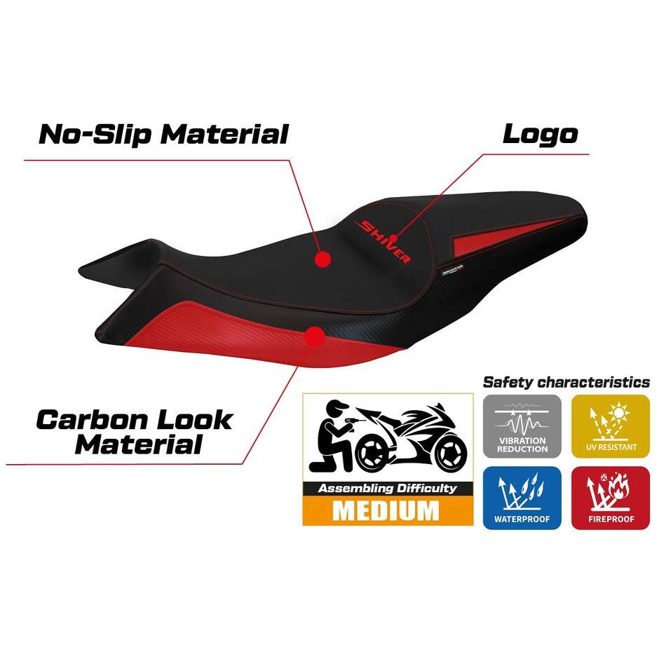 TPZ Italia Sitzbezug speziell für Aprilia Shiver 2010-2020 Modell Asti 1
