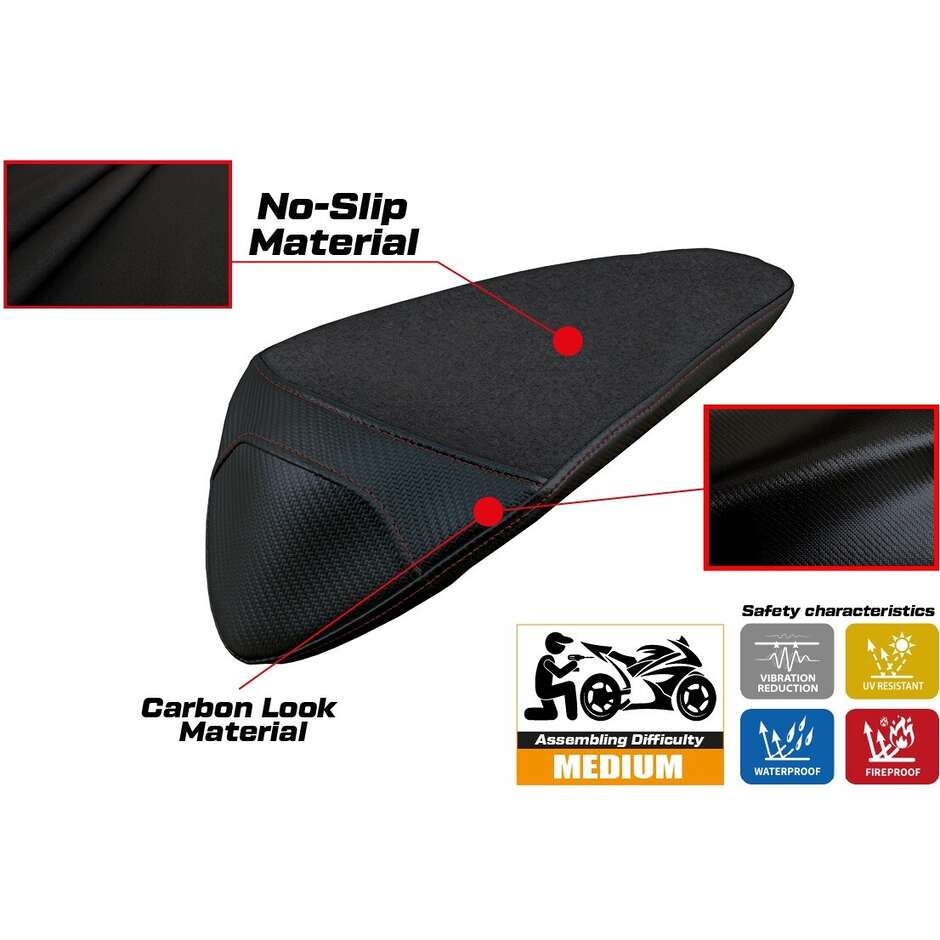 TPZ Italia Sitzbezug speziell für Aprilia Tuono V4 2011-2020 Modell Pass Tuono Ultragrip