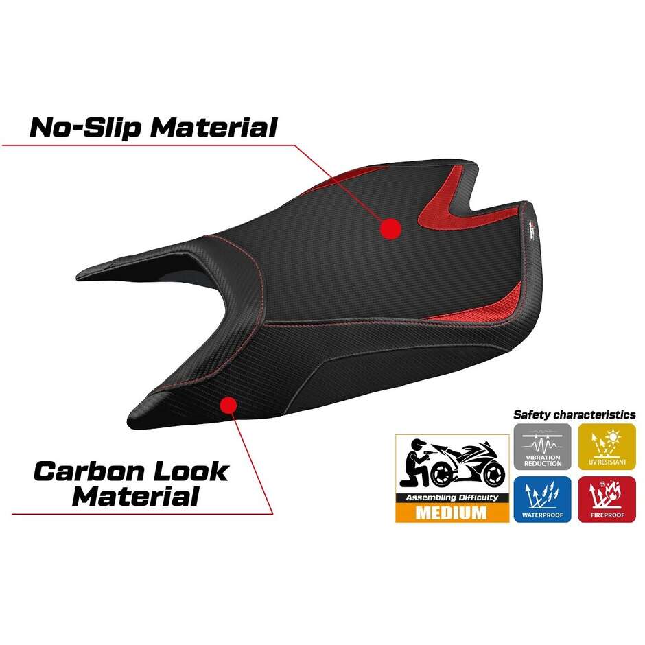 TPZ Italia Sitzbezug speziell für Aprilia Tuono V4 Factory 2021-2025 Nashua Modell