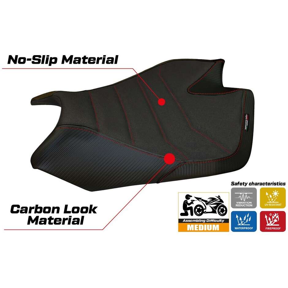 TPZ Italia Sitzbezug speziell für Aprilia Tuono V4 (Modelljahre 2011–2020), Modell Tanami Ultragrip